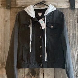 Pixley Carlin French Terry Hood Denim Jacket
